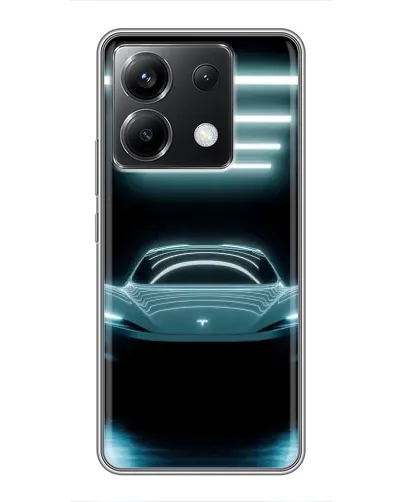 Чехол для Xiaomi POCO X6 5G с картинкой «Tesla в неоне»