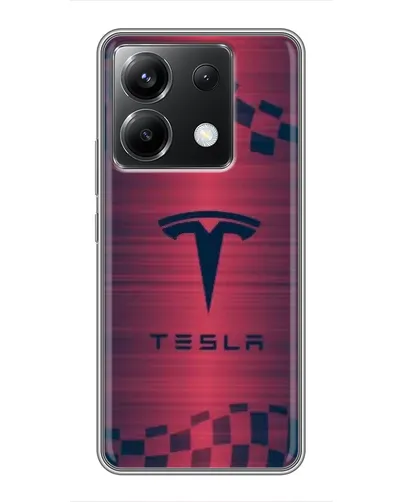 Чехол для Xiaomi POCO X6 5G с картинкой «Тесла красный карбон»