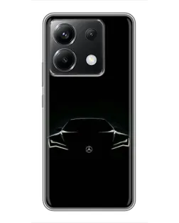 Чехол для Xiaomi POCO X6 5G с картинкой «Mercedes — силуэт авто»
