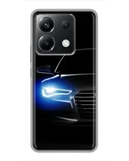 Чохол для Xiaomi POCO X6 5G з картинкою «Неоновий погляд Audi»