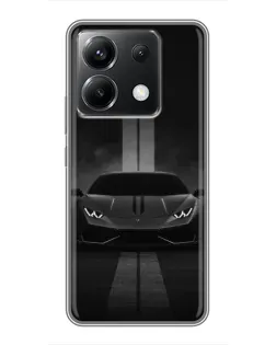 Чехол для Xiaomi POCO X6 5G с картинкой «Lamborghini симметрия дорог»