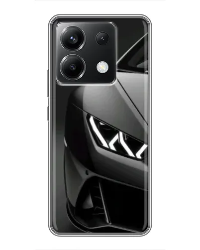 Чехол для Xiaomi POCO X6 5G с картинкой «Lamborghini фары детализация»