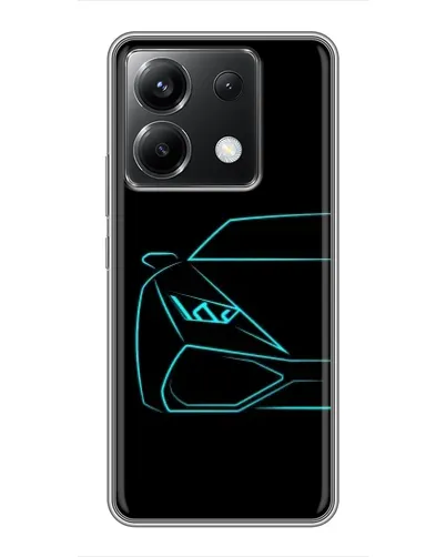 Чехол для Xiaomi POCO X6 5G с картинкой «Голубой силуэт Lamborghini»