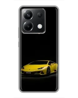 Чехол для Xiaomi POCO X6 5G с картинкой «Lamborghini желтый акцент»