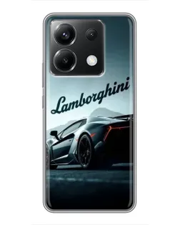Чехол для Xiaomi POCO X6 5G с картинкой «Классическая надпись Lamborghini»