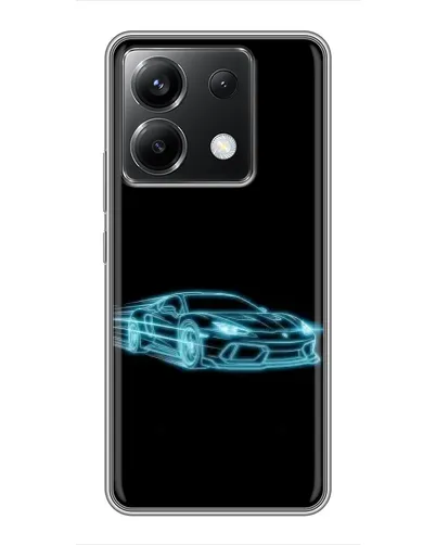 Чехол для Xiaomi POCO X6 5G с картинкой «Неоновый контур Lamborghini»