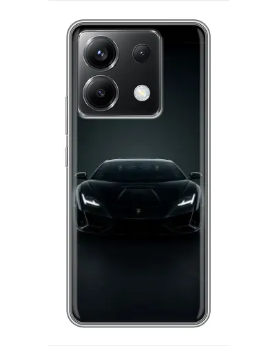 Чехол для Xiaomi POCO X6 5G с картинкой «Черный Lamborghini Aventador»