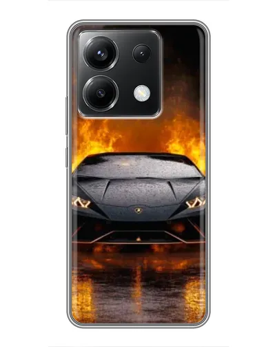 Чехол для Xiaomi POCO X6 5G с картинкой «Lamborghini в огне»