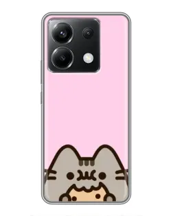 Чохол для Xiaomi POCO X6 5G з картинкою «Pusheen та печиво»