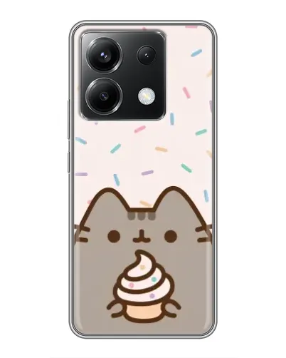 Чехол для Xiaomi POCO X6 5G с картинкой «Пушин с кексом»