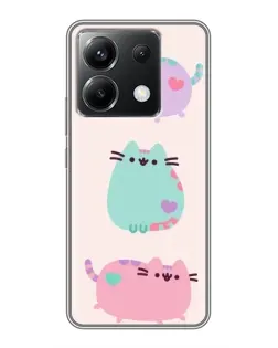 Чехол для Xiaomi POCO X6 5G с картинкой «Pusheen трио»