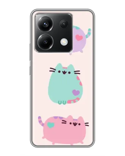 Чехол для Xiaomi POCO X6 5G с картинкой «Pusheen трио»