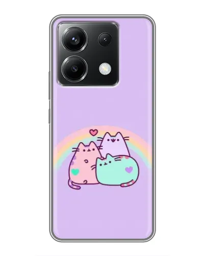 Чехол для Xiaomi POCO X6 5G с картинкой «Радужные Пушины»
