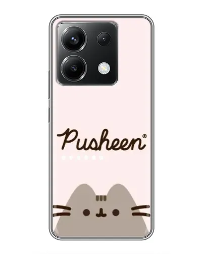 Чехол для Xiaomi POCO X6 5G с картинкой «Pusheen логотип»