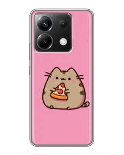 Чехол для Xiaomi POCO X6 5G с картинкой «Пушин с пиццей»
