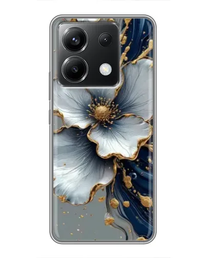 Чохол для Xiaomi POCO X6 5G з картинкою «Біла квітка та золотий флюїд»