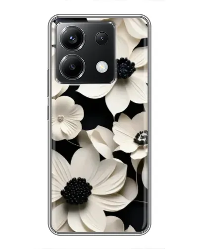 Чохол для Xiaomi POCO X6 5G з картинкою «Об'ємні білі квіти»