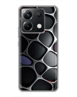 Чохол для Xiaomi POCO X6 5G з картинкою «Об'ємна темна решітка»