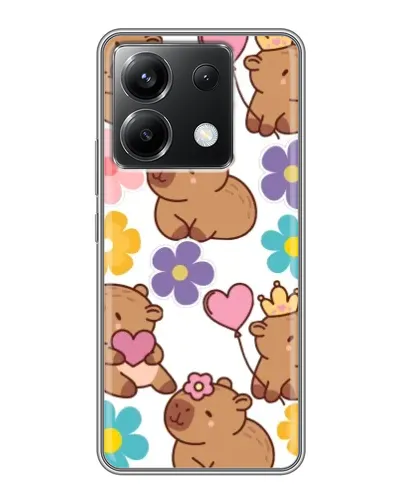 Чохол для Xiaomi POCO X6 5G з картинкою «Квітковий паттерн капібар» Чохол для Xiaomi POCO X6 5G з картинкою «Квітковий паттерн капібар»