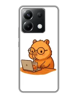 Чохол для Xiaomi POCO X6 5G з картинкою «Капібара з ноутбуком» Чохол для Xiaomi POCO X6 5G з картинкою «Капібара з ноутбуком»