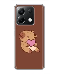 Чохол для Xiaomi POCO X6 5G з картинкою «Капібара з серцем» Чохол для Xiaomi POCO X6 5G з картинкою «Капібара з серцем»