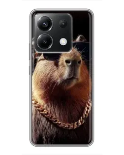 Чохол для Xiaomi POCO X6 5G з картинкою «Капібара золотий ланцюг» Чохол для Xiaomi POCO X6 5G з картинкою «Капібара золотий ланцюг»