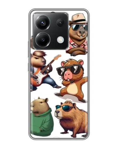 Чохол для Xiaomi POCO X6 5G з картинкою «Круті капібари музиканти» Чохол для Xiaomi POCO X6 5G з картинкою «Круті капібари музиканти»
