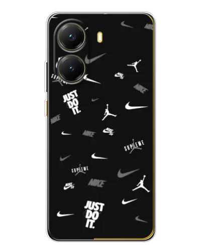 Чехол для Xiaomi POCO X7 Pro с картинкой «Nike Black Pattern»