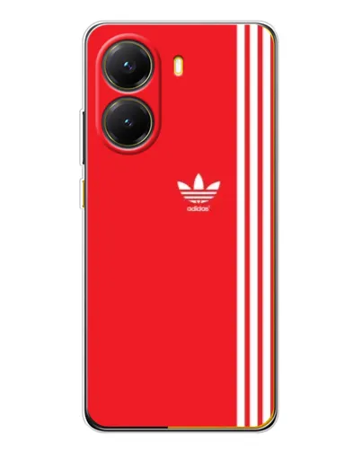 Чехол для Xiaomi POCO X7 Pro с картинкой «Красный минимализм Adidas»