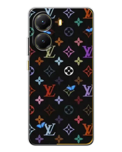 Чехол для Xiaomi POCO X7 Pro с картинкой «Цветная монограмма LV»