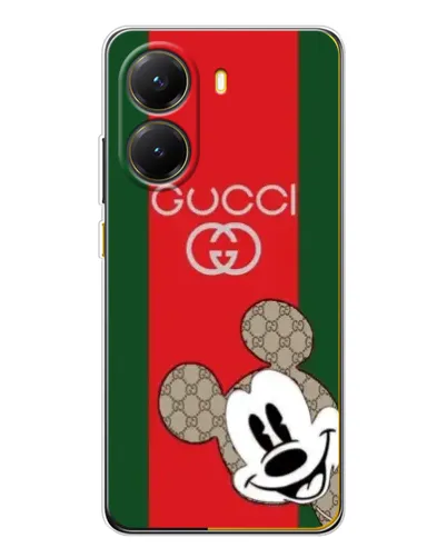 Чехол для Xiaomi POCO X7 Pro с картинкой «Gucci — полосы и Микки»