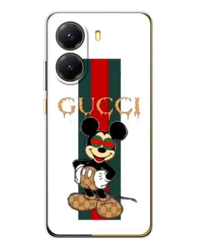Чехол для Xiaomi POCO X7 Pro с картинкой «Микки Маус Gucci — полосы»