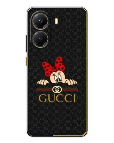 Чехол для Xiaomi POCO X7 Pro с картинкой «Минни Маус Gucci — черный»