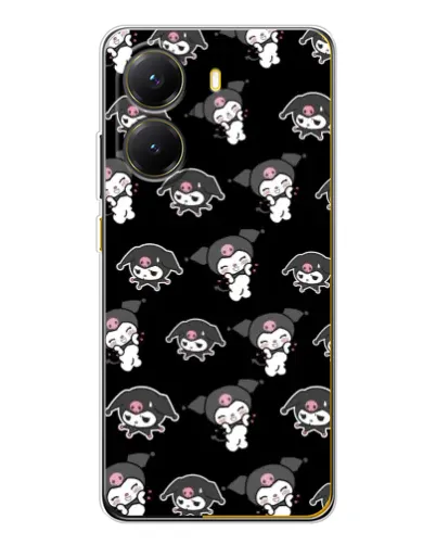 Чехол для Xiaomi POCO X7 Pro с картинкой «Черный паттерн Kuromi»