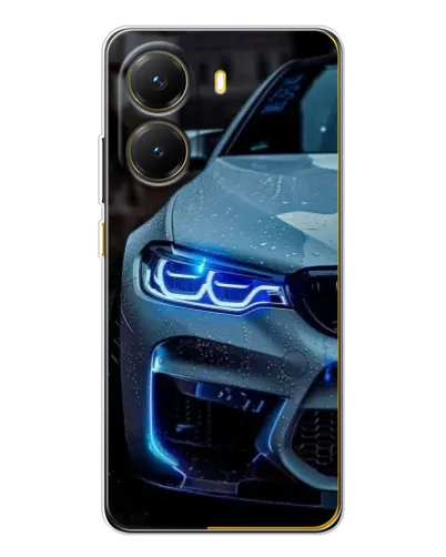 Чехол для Xiaomi POCO X7 Pro с картинкой «Взгляд BMW с синими фарами»