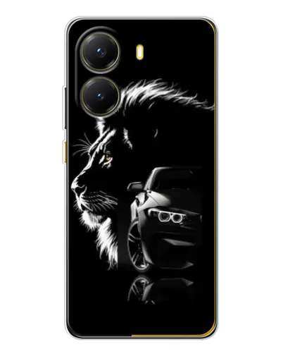 Чехол для Xiaomi POCO X7 Pro с картинкой «BMW и лев»