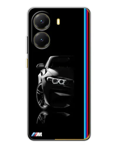 Чехол для Xiaomi POCO X7 Pro с картинкой «Силуэт BMW в темноте»