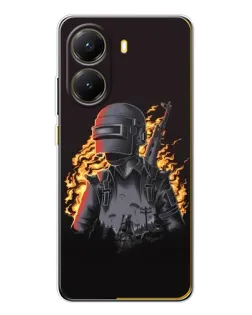 Чехол для Xiaomi POCO X7 Pro с картинкой «PUBG — огненный силуэт»