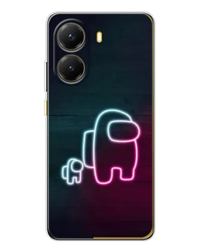 Чехол для Xiaomi POCO X7 Pro с картинкой «Among Us неон-арт»