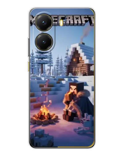 Чехол для Xiaomi POCO X7 Pro с картинкой «Зимний Minecraft»