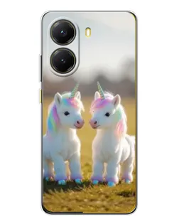 Чехол для Xiaomi POCO X7 Pro с картинкой «Пара единорогов»