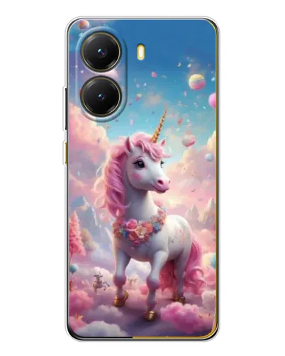 Чехол для Xiaomi POCO X7 Pro с картинкой «Единорог среди облаков»