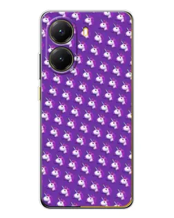 Чехол для Xiaomi POCO X7 Pro с картинкой «Единороги на фиолетовом»
