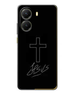 Чехол для Xiaomi POCO X7 Pro с картинкой «Графический крест Jesus»