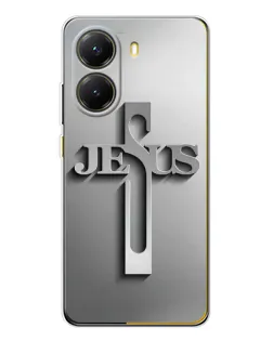 Чехол для Xiaomi POCO X7 Pro с картинкой «Металлический крест Jesus»