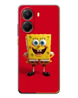 Чехол для Xiaomi POCO X7 Pro с картинкой «Спанч Боб на красном»