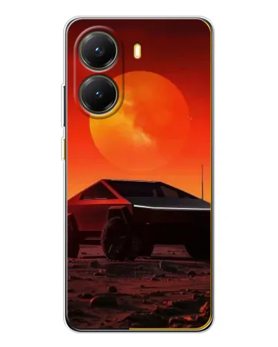 Чехол для Xiaomi POCO X7 Pro с картинкой «Cybertruck на Марсе»