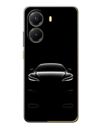 Чехол для Xiaomi POCO X7 Pro с картинкой «Силуэт Tesla Night»