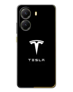 Чехол для Xiaomi POCO X7 Pro с картинкой «Tesla White Logo»