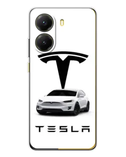 Чехол для Xiaomi POCO X7 Pro с картинкой «Tesla White Style»